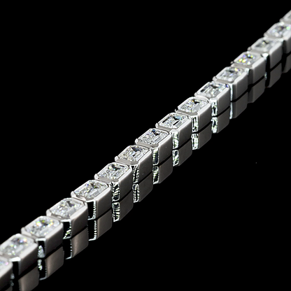 5.44 CTTW Emerald Lab Diamond Tennis Necklace 16" (F Color and VS1 Clarity)