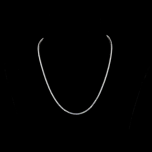5.00 CTTW Round Lab Diamond Tennis Necklace 17" 14k White Gold F Color and VS1 Clarity jewelry-spot-usa