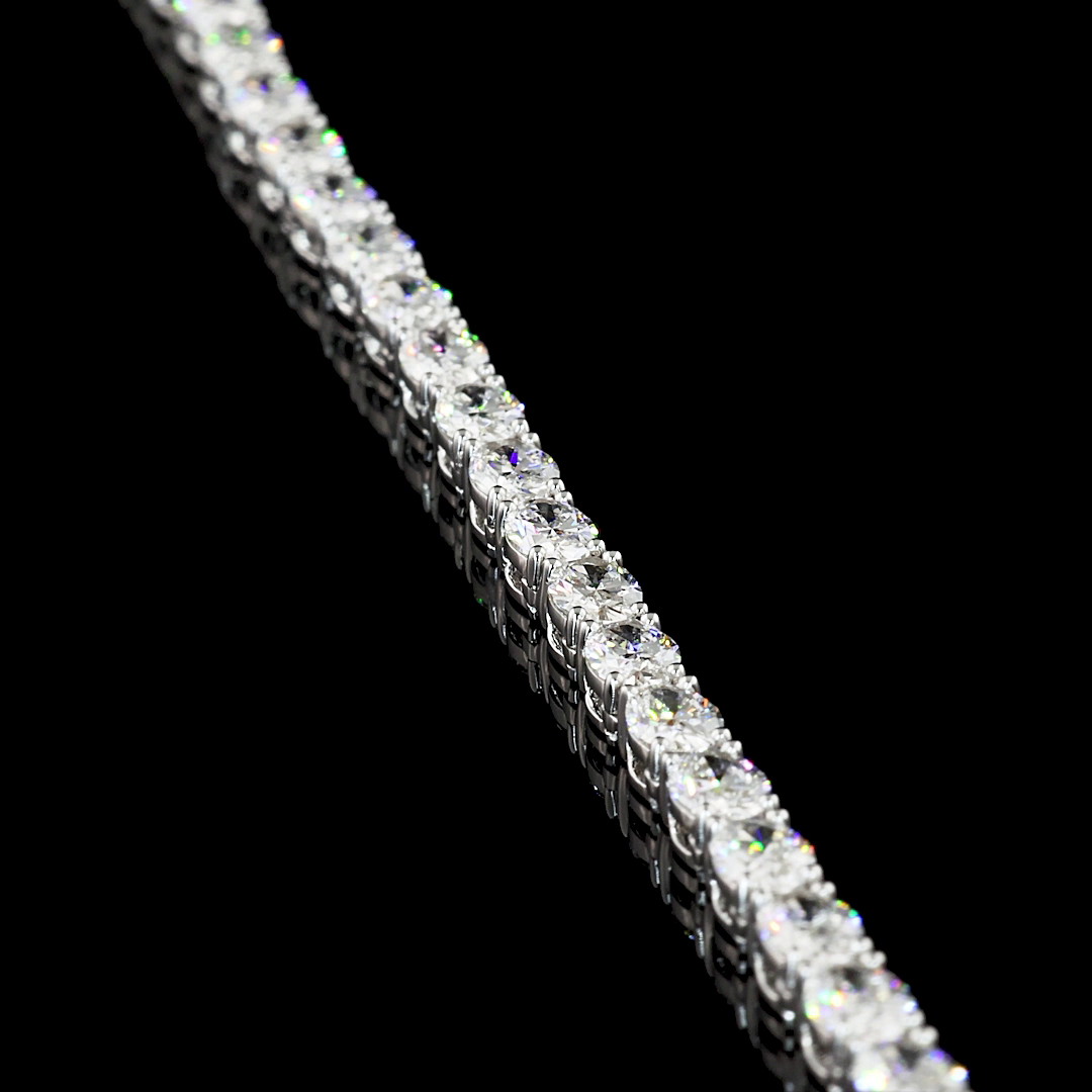 12.34 CTTW Oval Lab Diamond Tennis Necklace 16" 14k White Gold F Color and VS2 Clarity jewelry-spot-usa