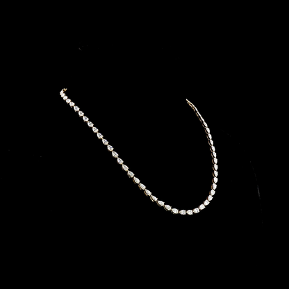 16.67 CTTW Pear Lab Grown Diamond Tennis Necklace 16.5" (E Color and VS Clarity)