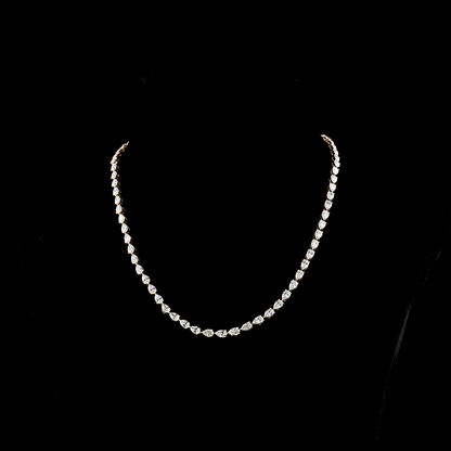 16.67 CTTW Pear Lab Grown Diamond Tennis Necklace 16.5" (E Color and VS Clarity)