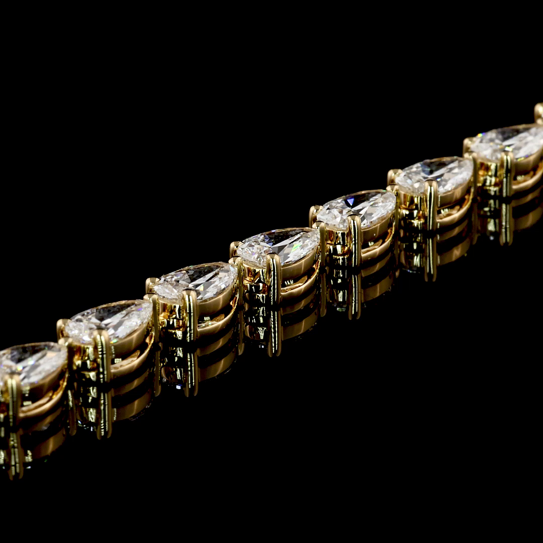 16.67 CTTW Pear Lab Grown Diamond Tennis Necklace 16.5" (E Color and VS Clarity)