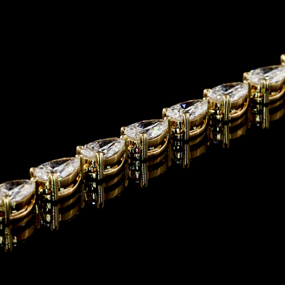 16.67 CTTW Pear Lab Grown Diamond Tennis Necklace 16.5" (E Color and VS Clarity)