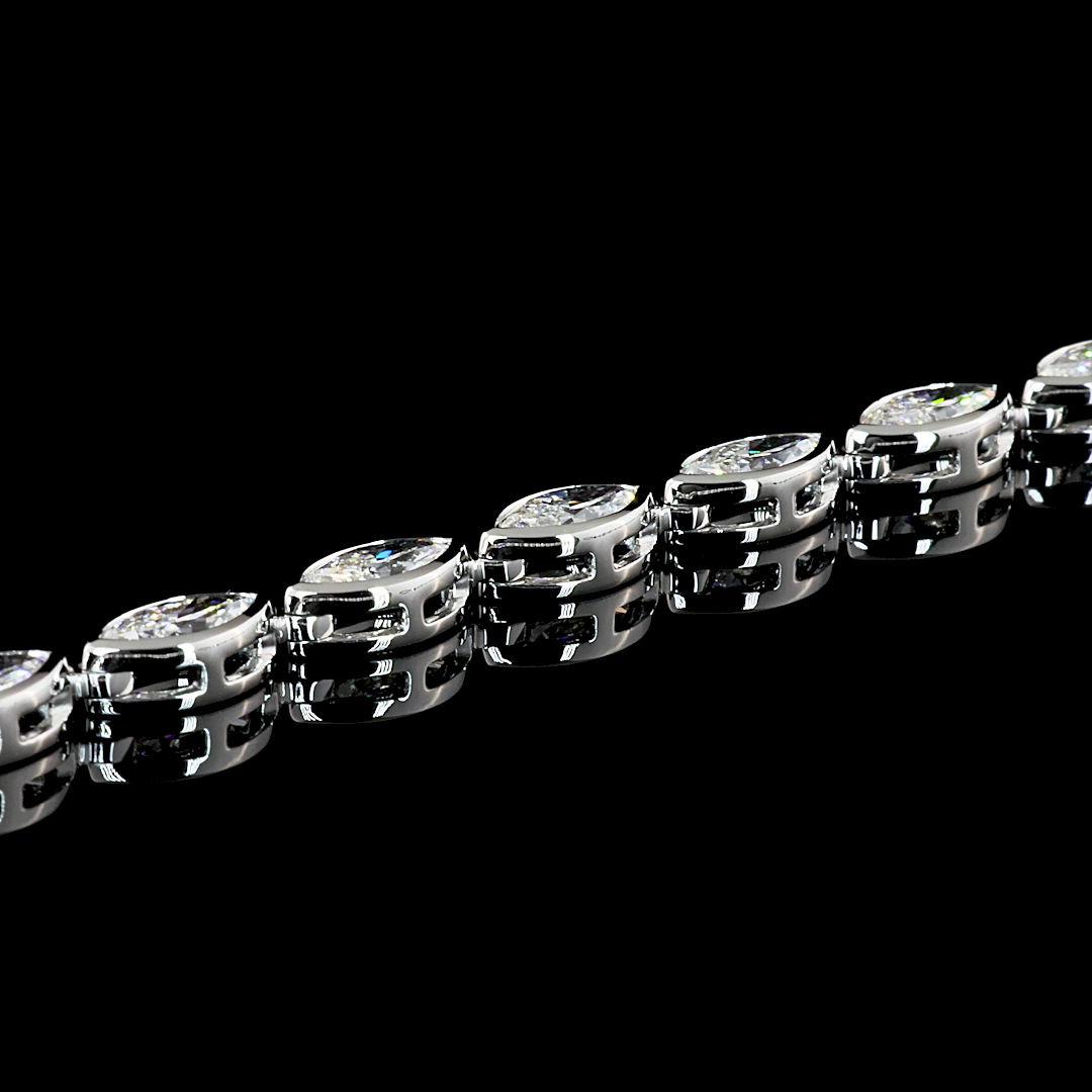 10.07 CTTW Marquise Lab Diamond Tennis Necklace 16" 18k White Gold F Color and VS2 Clarity jewelry-spot-usa