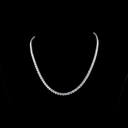 17.56 CTTW Round Lab Diamond Tennis Necklace 16" 14k White Gold E Color and VS Clarity jewelry-spot-usa