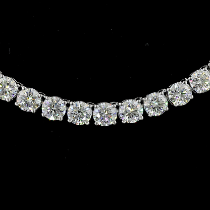 17.56 CTTW Round Lab Diamond Tennis Necklace 16" 14k White Gold E Color and VS Clarity jewelry-spot-usa