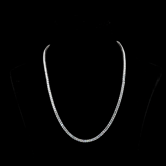 16.81 CTTW Antique Cushion Lab Diamond Tennis Necklace 16.5" (E Color and VS Clarity)
