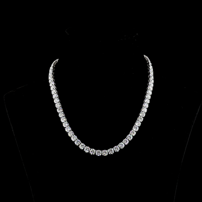 41.47 CTTW Round Lab Diamond Tennis Necklace 16.5" 14k White Gold E Color and VS Clarity jewelry-spot-usa