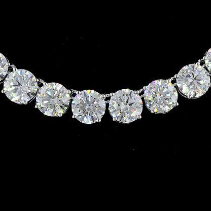 41.47 CTTW Round Lab Diamond Tennis Necklace 16.5" 14k White Gold E Color and VS Clarity jewelry-spot-usa