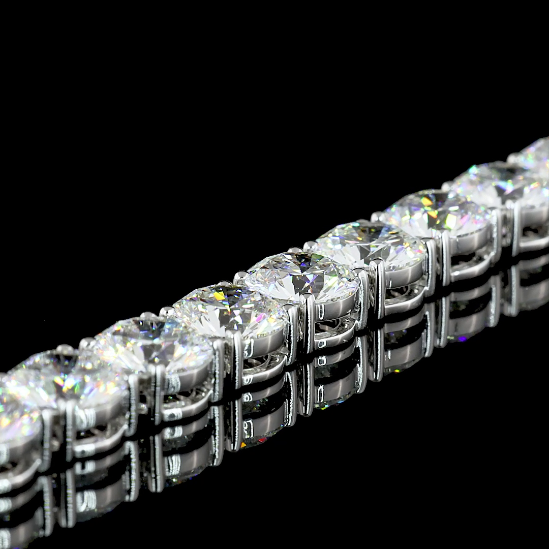41.47 CTTW Round Lab Diamond Tennis Necklace 16.5" 14k White Gold E Color and VS Clarity jewelry-spot-usa
