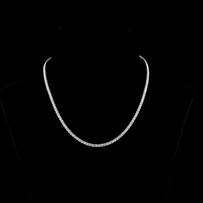 11.24 CTTW Round Lab Diamond Tennis Necklace (E Color and VS Clarity)