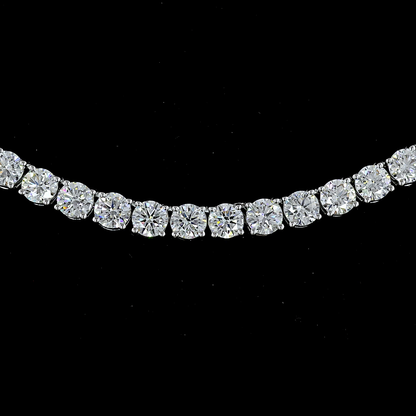 11.24 CTTW Round Lab Diamond Tennis Necklace (E Color and VS Clarity)