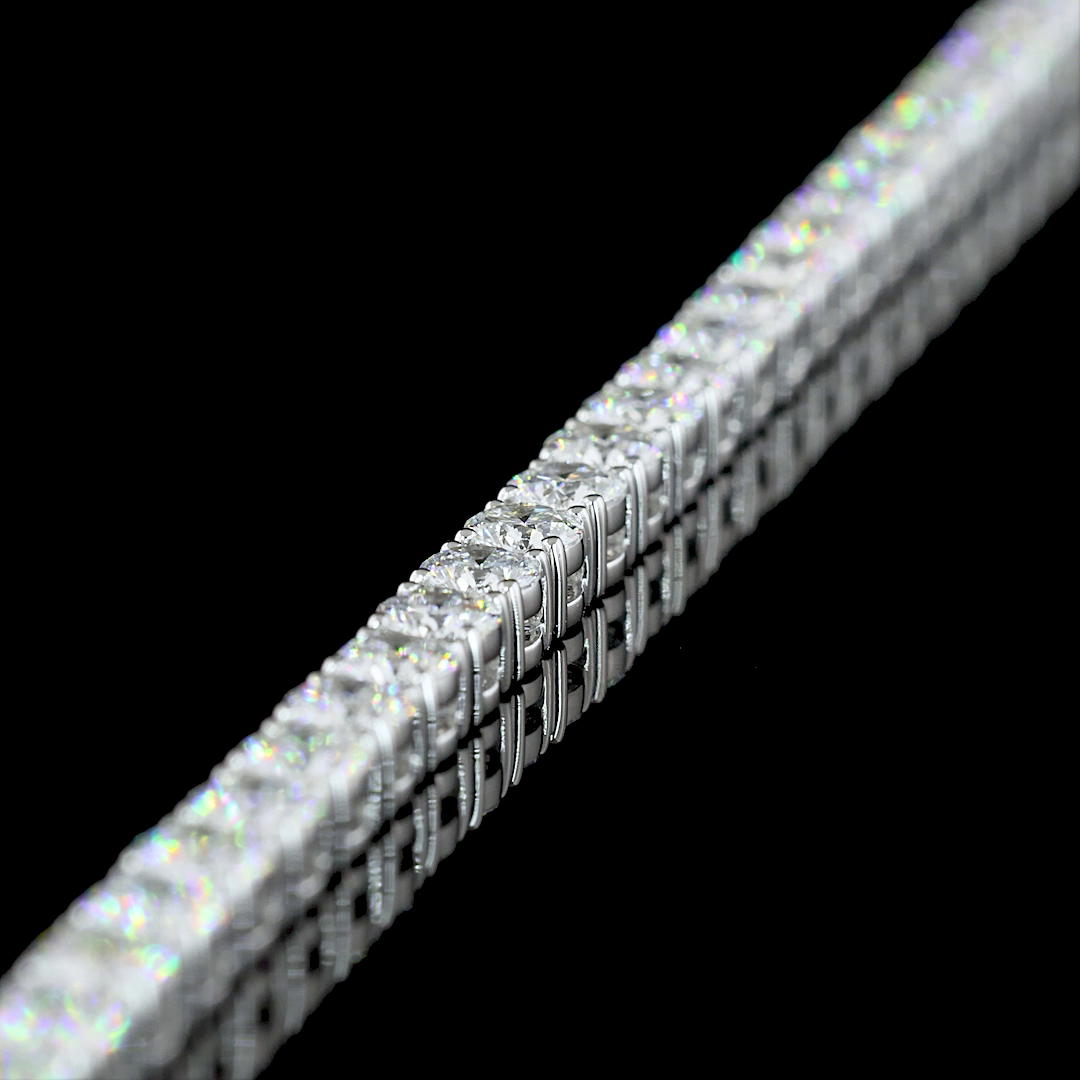 11.24 CTTW Round Lab Diamond Tennis Necklace (E Color and VS Clarity)