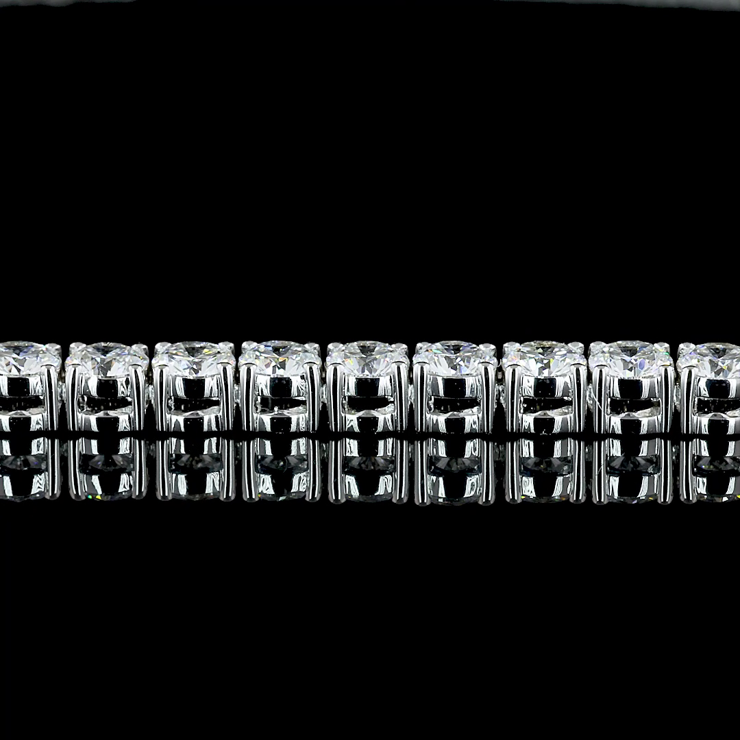 11.24 CTTW Round Lab Diamond Tennis Necklace (E Color and VS Clarity)