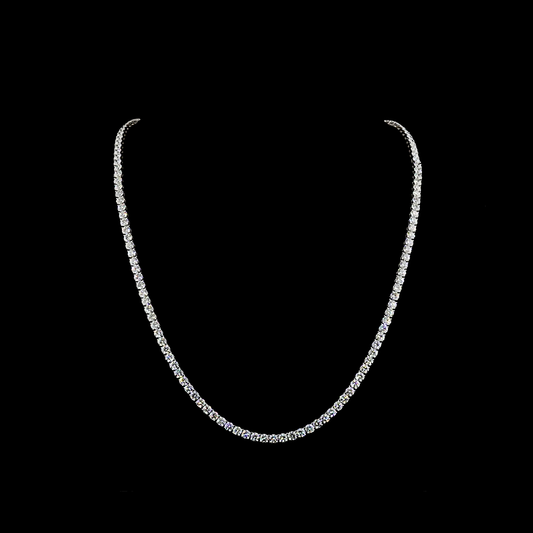 29.79 CTTW Round Lab Diamond Tennis Necklace (E Color and VS Clarity)