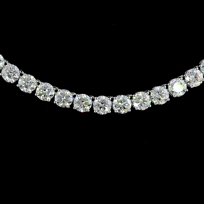 29.79 CTTW Round Lab Diamond Tennis Necklace (E Color and VS Clarity)
