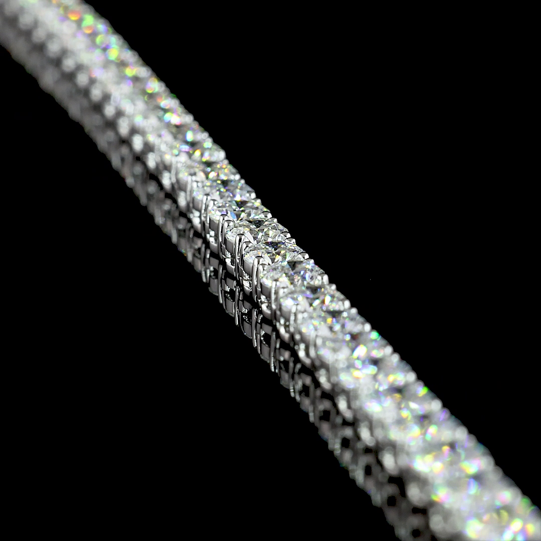 29.79 CTTW Round Lab Diamond Tennis Necklace (E Color and VS Clarity)