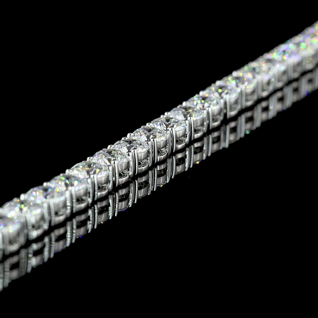 29.79 CTTW Round Lab Diamond Tennis Necklace (E Color and VS Clarity)