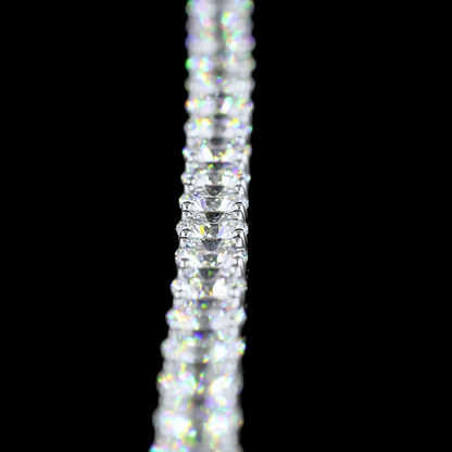 24.46 CTTW Round Lab Diamond Tennis Necklace 16.5" 14k White Gold (F Color and VS1 Clarity)