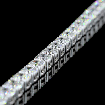 24.46 CTTW Round Lab Diamond Tennis Necklace 16.5" 14k White Gold (F Color and VS1 Clarity)