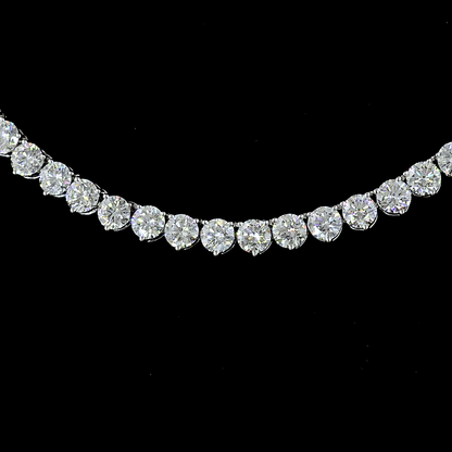 13.31 CTTW Round Lab Diamond Tennis Necklace 16.5" 14k White Gold E Color and VS Clarity jewelry-spot-usa