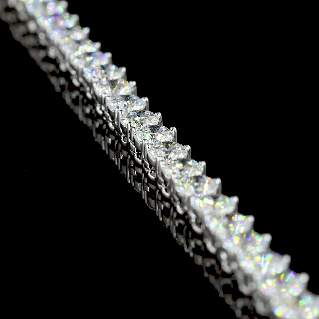 13.31 CTTW Round Lab Diamond Tennis Necklace 16.5" 14k White Gold E Color and VS Clarity jewelry-spot-usa