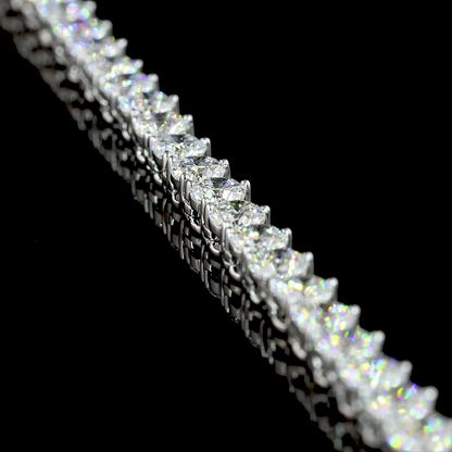13.31 CTTW Round Lab Diamond Tennis Necklace 16.5" 14k White Gold E Color and VS Clarity jewelry-spot-usa