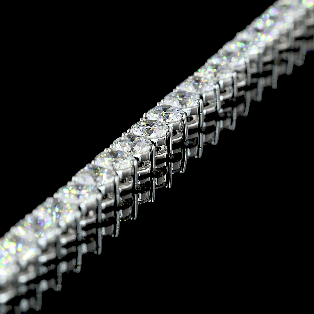 13.31 CTTW Round Lab Diamond Tennis Necklace 16.5" 14k White Gold E Color and VS Clarity jewelry-spot-usa