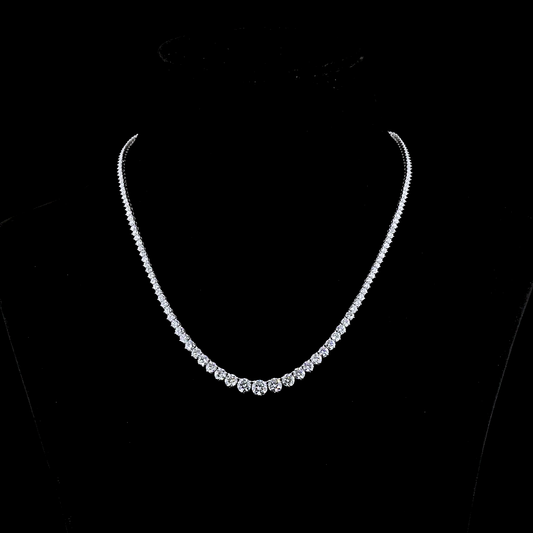 9.90 CTTW Round Lab Diamond Riviera Necklace 16" (E Color and VS Clarity)
