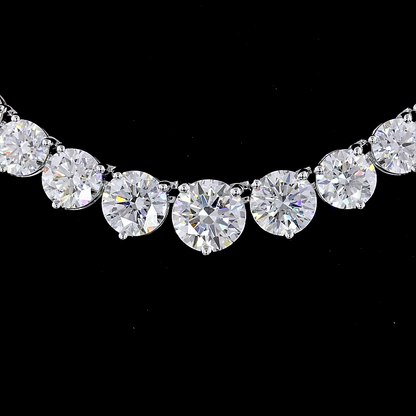 9.90 CTTW Round Lab Diamond Riviera Necklace 16" (E Color and VS Clarity)