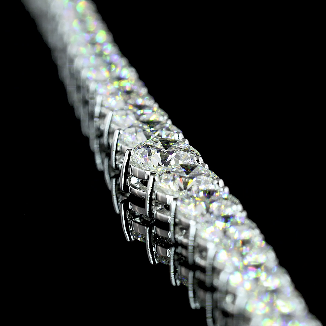 9.90 CTTW Round Lab Diamond Riviera Necklace 16" (E Color and VS Clarity)