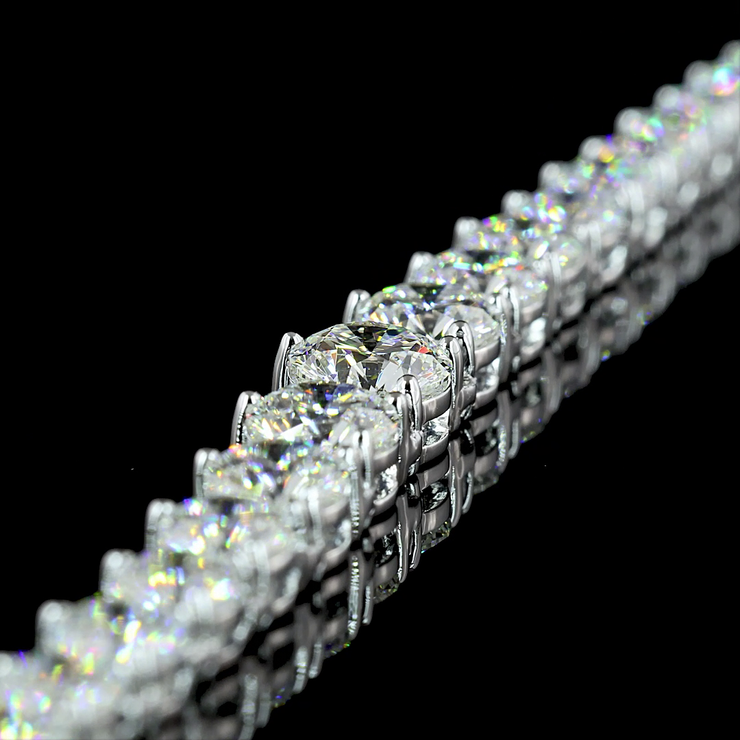 9.90 CTTW Round Lab Diamond Riviera Necklace 16" (E Color and VS Clarity)