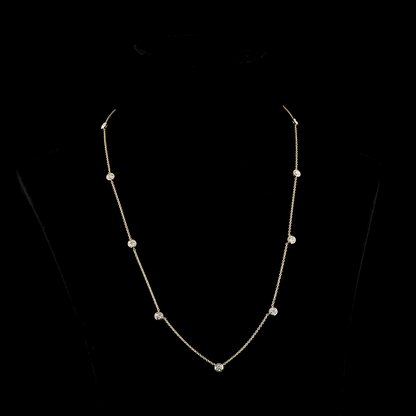2.02 CTTW Round Lab Grown Diamond Station Necklace 22" (E Color and VS1 Clarity)