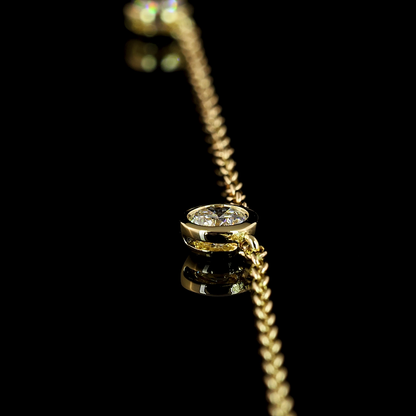 2.02 CTTW Round Lab Grown Diamond Station Necklace 22" (E Color and VS1 Clarity)