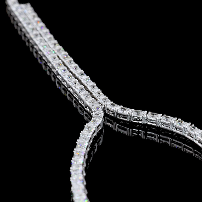 16.15 CTTW Radiant Lab Diamond Lariat Necklace 16.5" (E Color and VS Clarity)