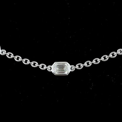 2.78 CTTW MIX Lab Diamond Station Necklace 18" 14k White Gold E Color and VS Clarity jewelry-spot-usa