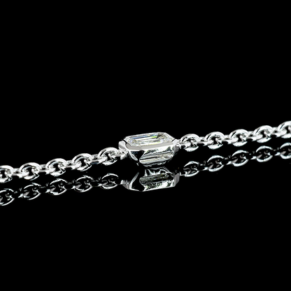 2.78 CTTW MIX Lab Diamond Station Necklace 18" 14k White Gold E Color and VS Clarity jewelry-spot-usa