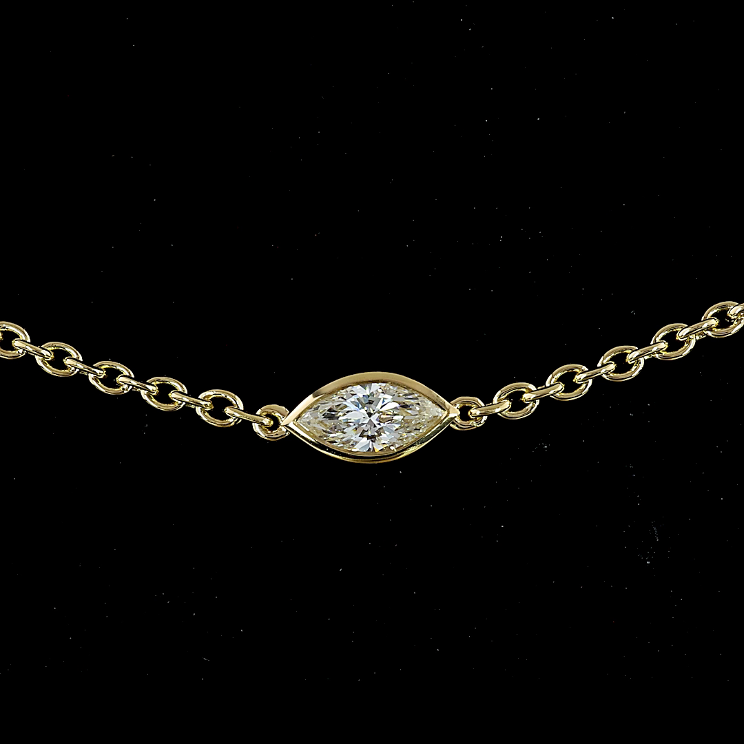 2.91 CTTW MIX Lab Diamond Station Necklace 18" 14k Yellow Gold (E Color and VS Clarity)