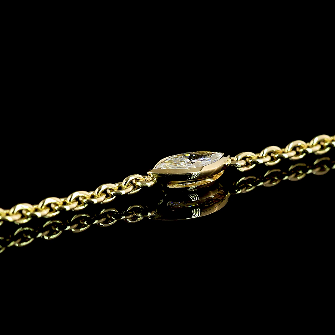 2.91 CTTW MIX Lab Diamond Station Necklace 18" 14k Yellow Gold (E Color and VS Clarity)