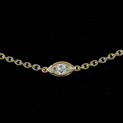 2.77 CTTW MIX Lab Diamond Station Necklace 18" 14k Yellow Gold E Color and VS Clarity jewelry-spot-usa