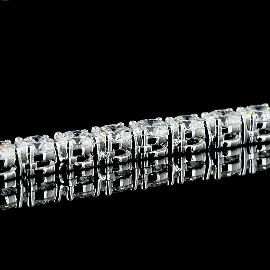 41.25 CTTW Round Lab Diamond Tennis Necklace (E Color and VS2 Clarity)