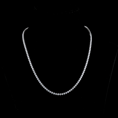 6.63 CTTW Round Lab Diamond Tennis Necklace 18" 14k White Gold (E Color and VS Clarity)