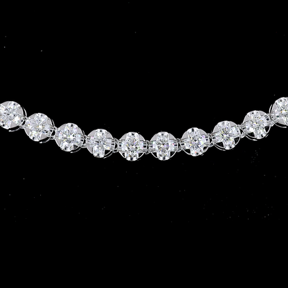 6.63 CTTW Round Lab Diamond Tennis Necklace 18" 14k White Gold (E Color and VS Clarity)