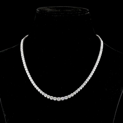 14.26 CTTW Round Lab Diamond Riviera Necklace 17" (F Color and VS1 Clarity)