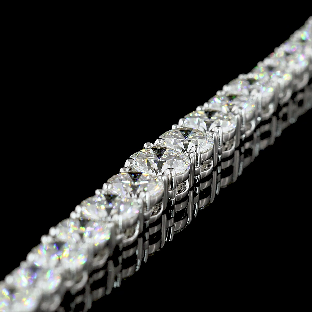 14.26 CTTW Round Lab Diamond Riviera Necklace 17" (F Color and VS1 Clarity)
