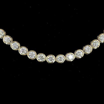9.94 CTTW Round Lab Diamond Tennis Necklace 16" 14k Yellow Gold E Color and VS Clarity jewelry-spot-usa