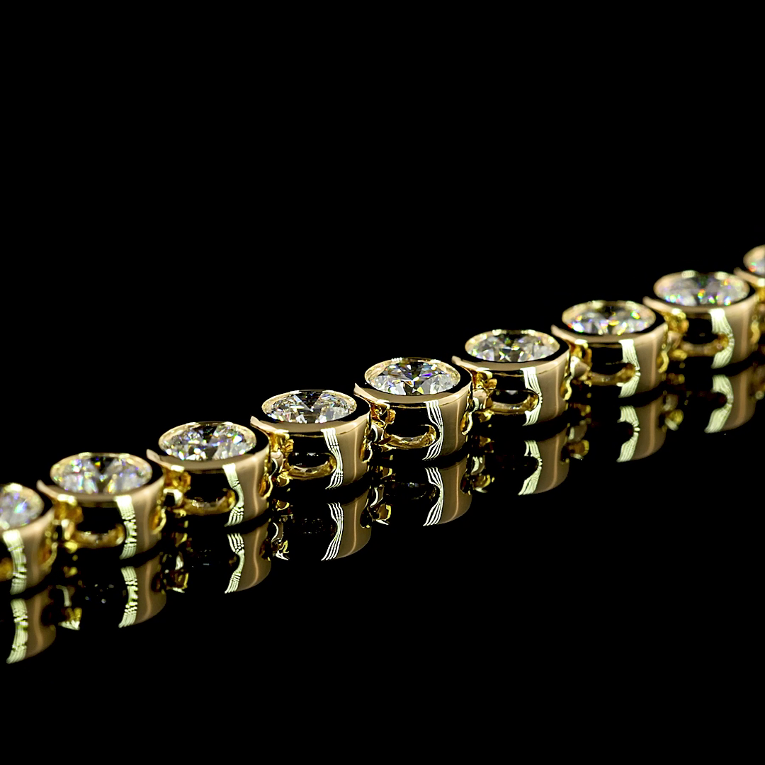 9.94 CTTW Round Lab Diamond Tennis Necklace 16" 14k Yellow Gold E Color and VS Clarity jewelry-spot-usa