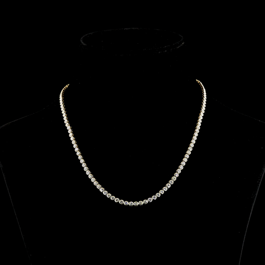 6.58 CTTW Round Lab Diamond Tennis Necklace (H Color and SI Clarity)
