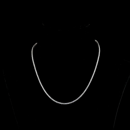 4.83 CTTW Round Lab Diamond Tennis Necklace 16.5" 14k White Gold (E Color and VS Clarity)