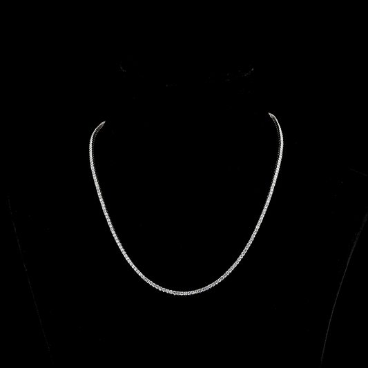 4.83 CTTW Round Lab Diamond Tennis Necklace 16.5" 14k White Gold (E Color and VS Clarity)